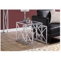 20 x 20 inch Chrome and Clear Nesting Table 2-Piece Set M79361