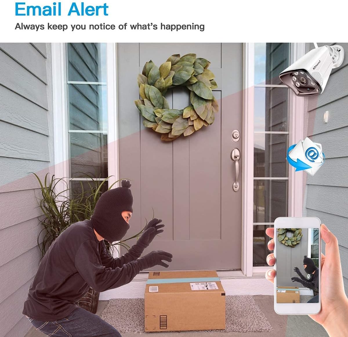 Wireless Security Camera System with 12 LCD Monitor, 2MP Outdoor, Night Vision, IP66 H53681