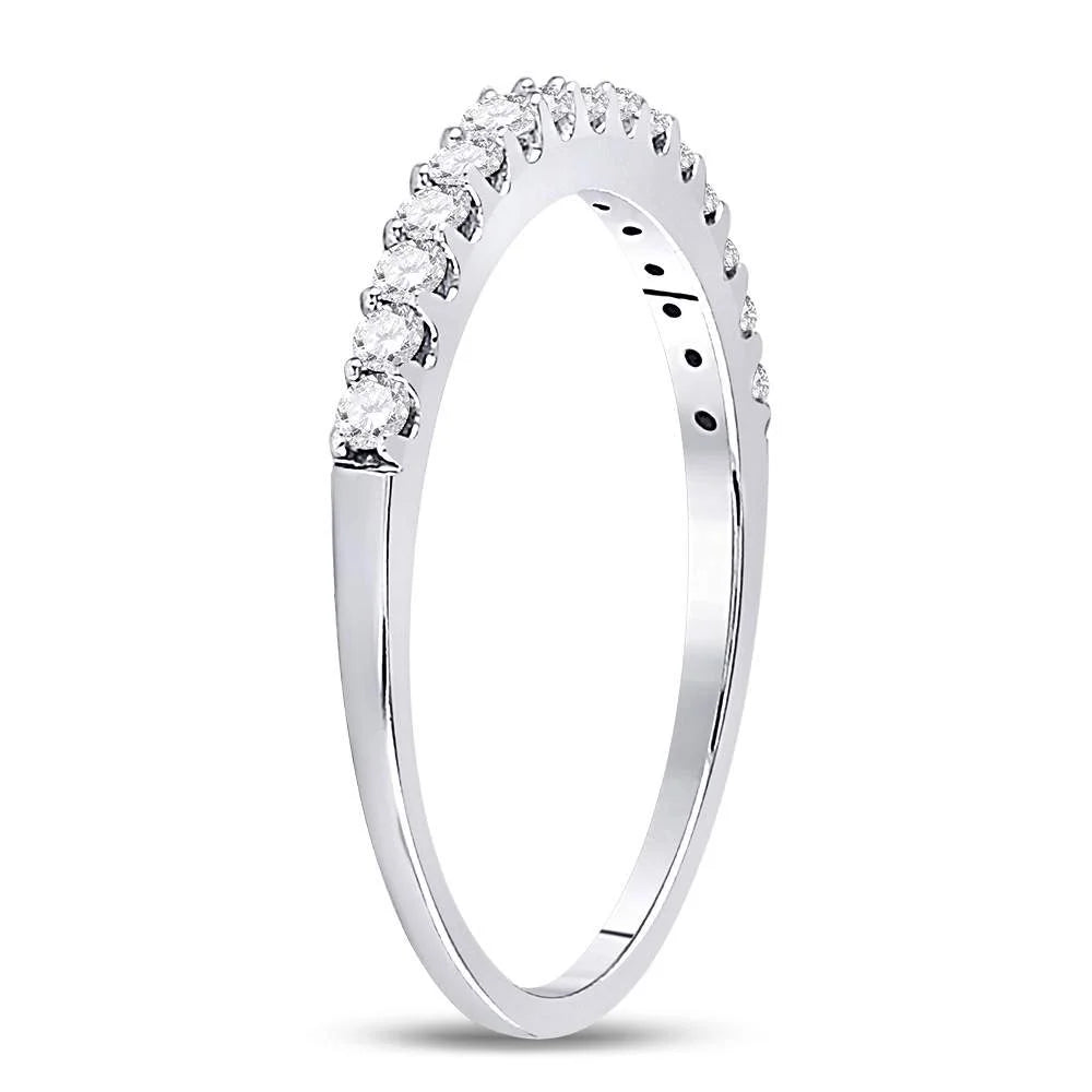 14kt White Gold Diamond Wedding Band 1/4 Cttw O676515