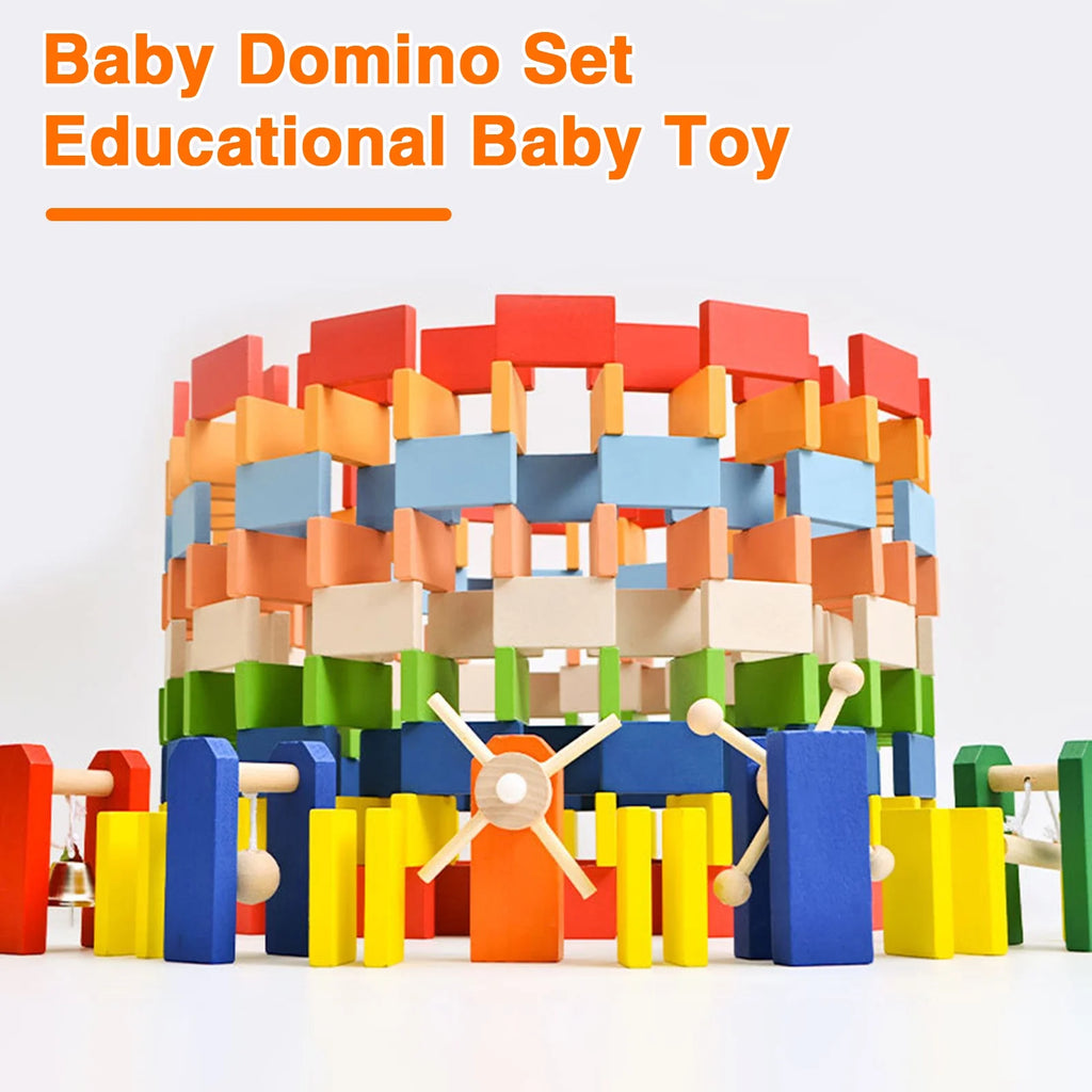 120Pcs Wooden Domino Building Block Kit N169