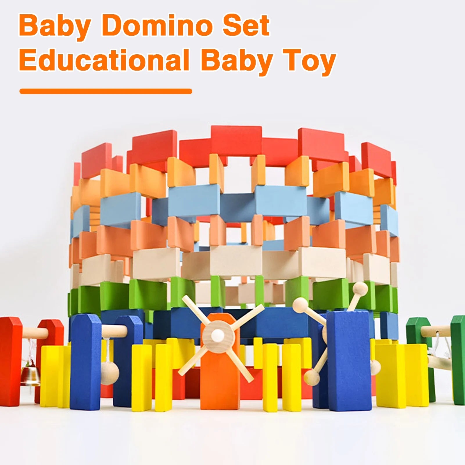 120Pcs Wooden Domino Building Block Kit N169