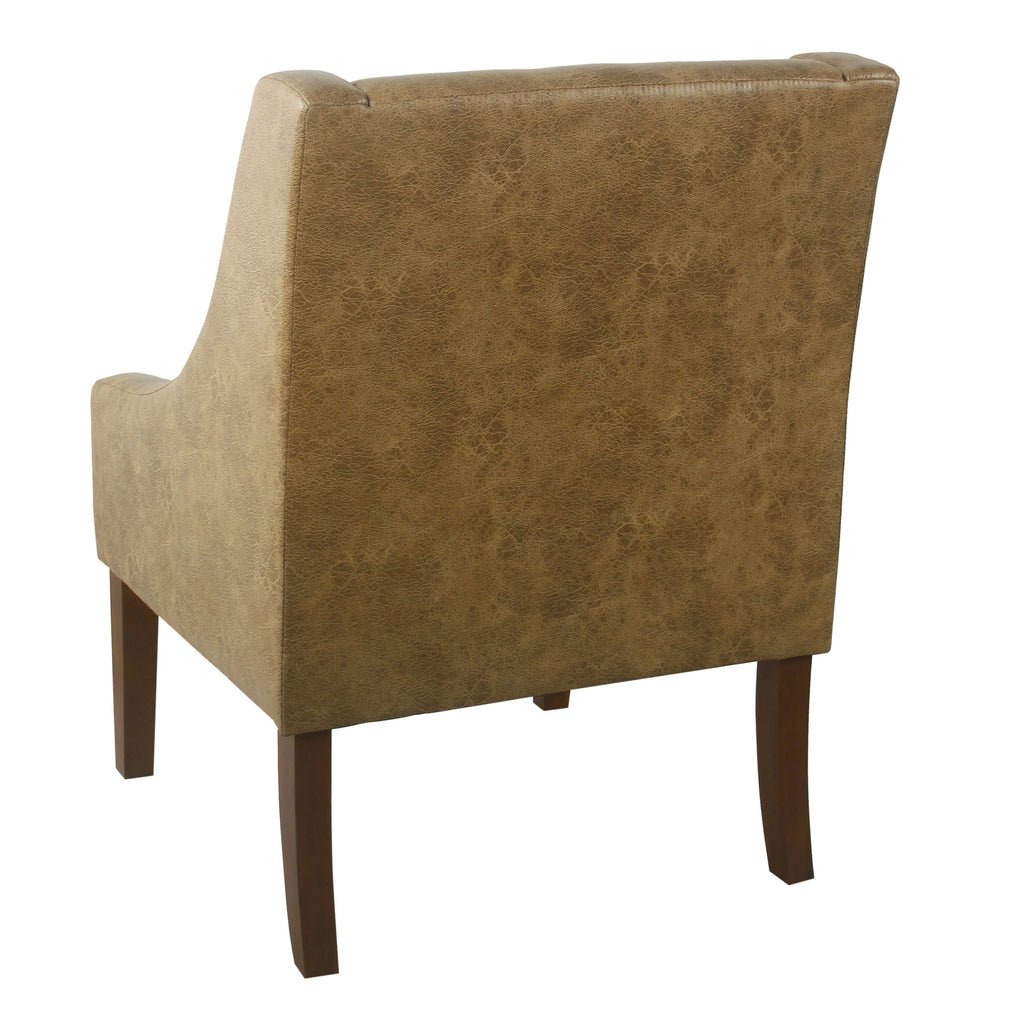 Distressed Brown Faux Leather Accent Chair Z990