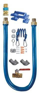 Blue Hose Moveable GAS Connector Kit 60 Long with Antimicrobial PVC SnapFast QD 1 Pair Safety Set 1 Full P M1833