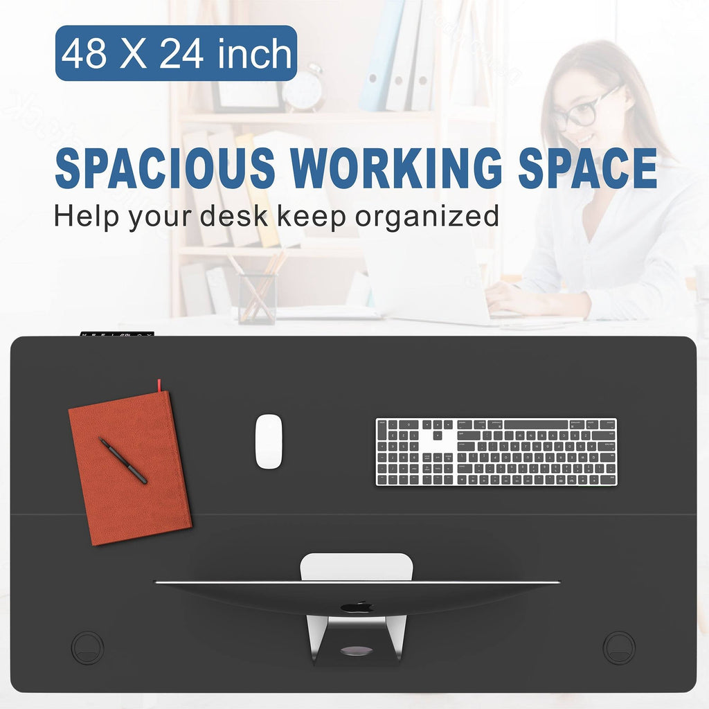 Black Height Adjustable Electric Standing Desk with Splice Board L816