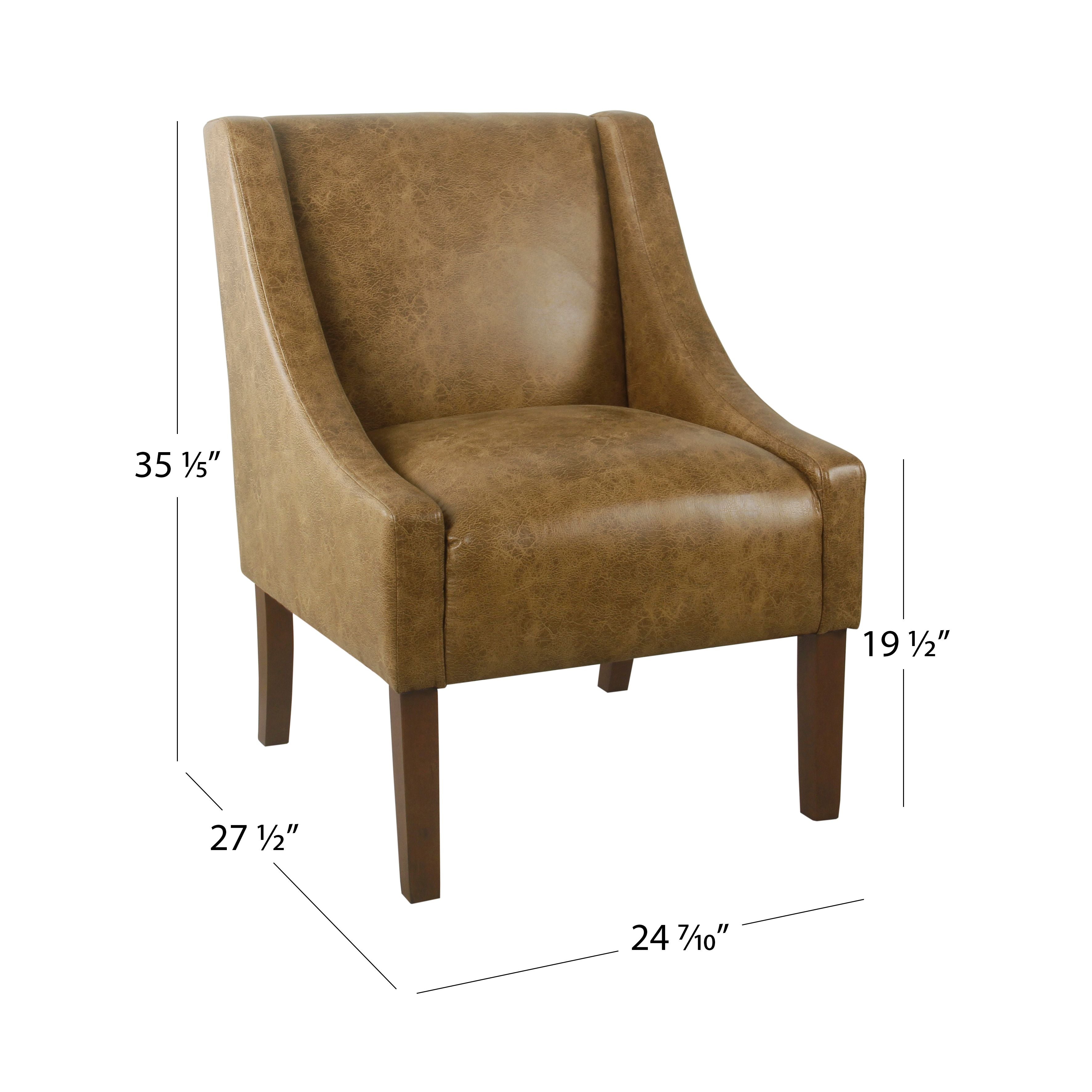 Distressed Brown Faux Leather Accent Chair Z990