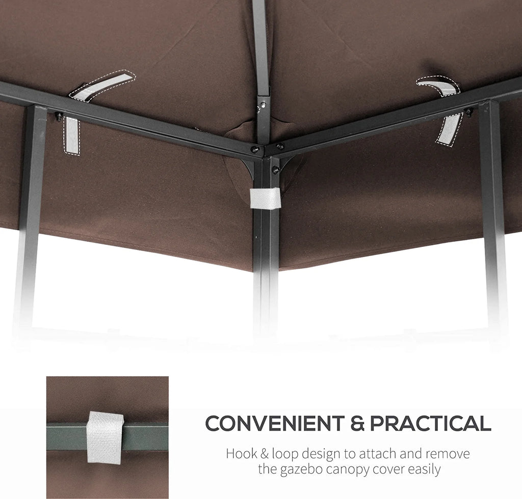 10x10 Ft Double Tiered Gazebo Replacement Canopy U71714