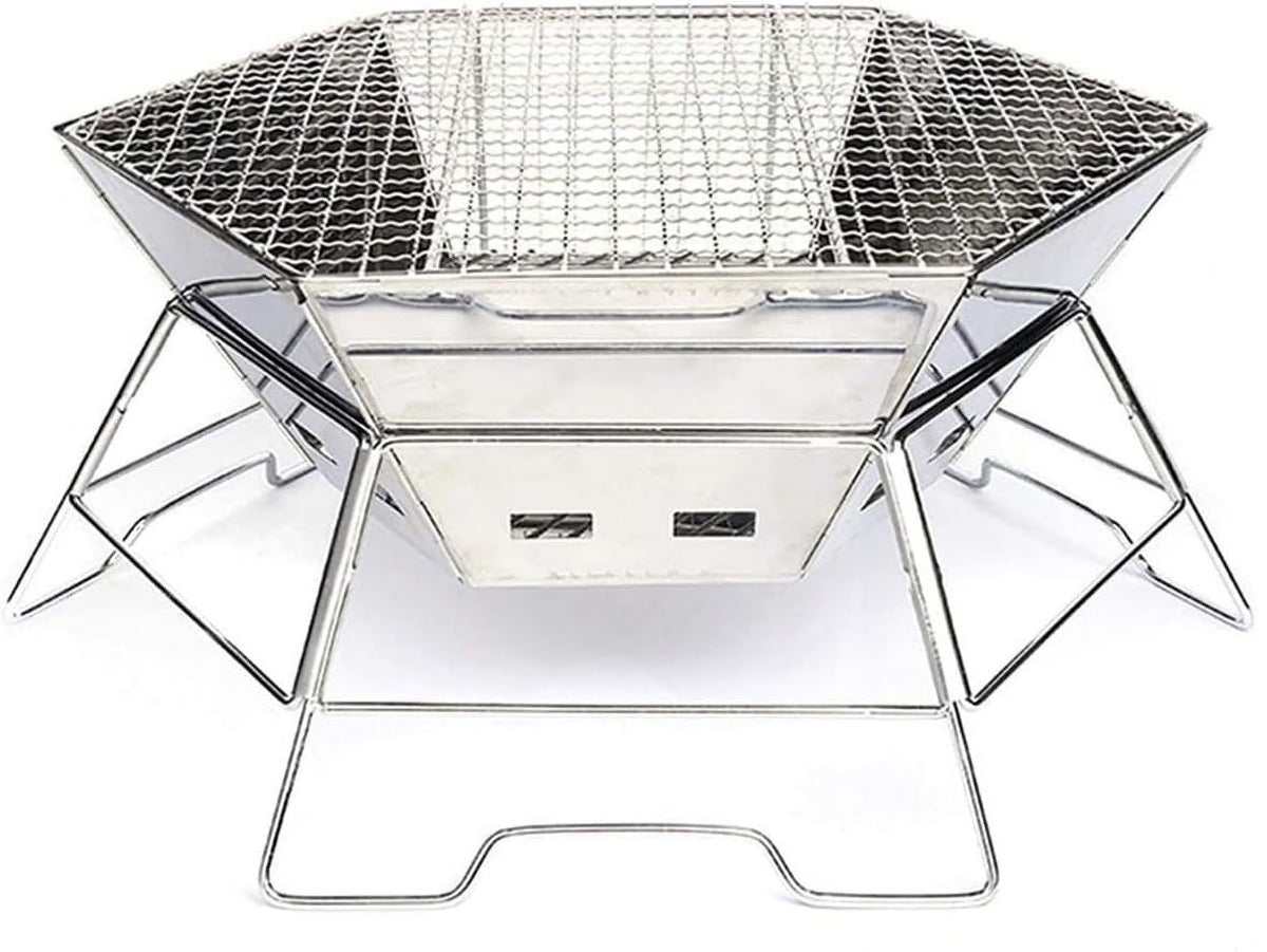 Hexagon Stainless Steel Folding BBQ Grill H9693