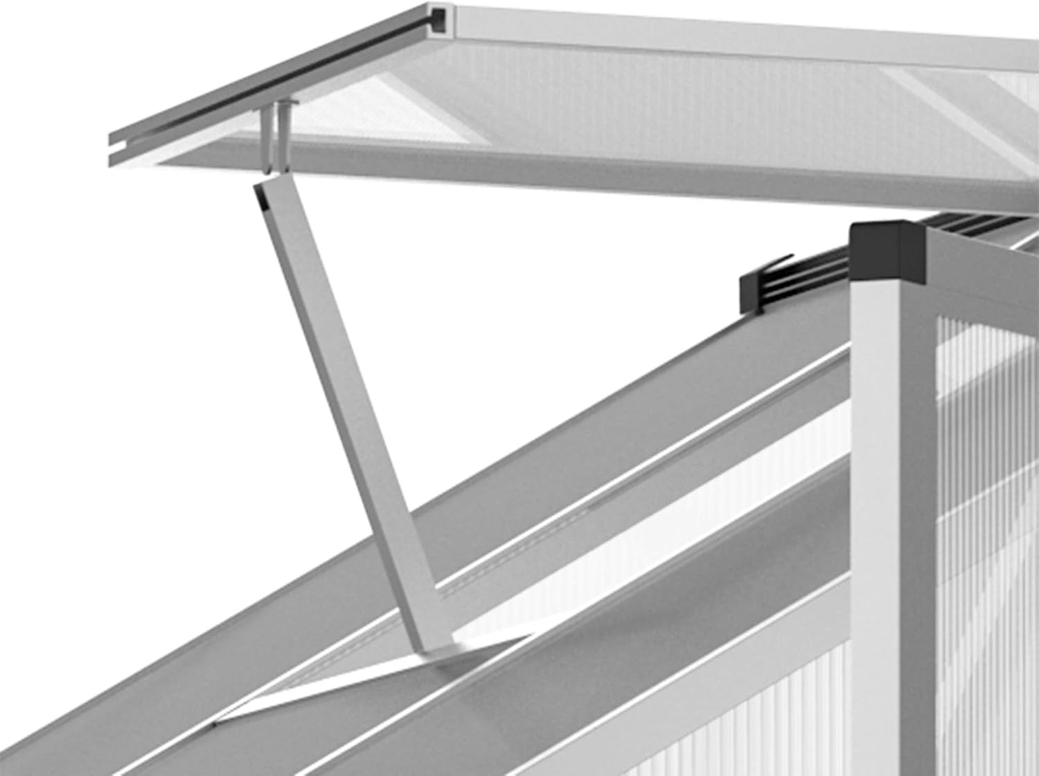 Walk-in Polycarbonate Greenhouse with Roof Vent M60791
