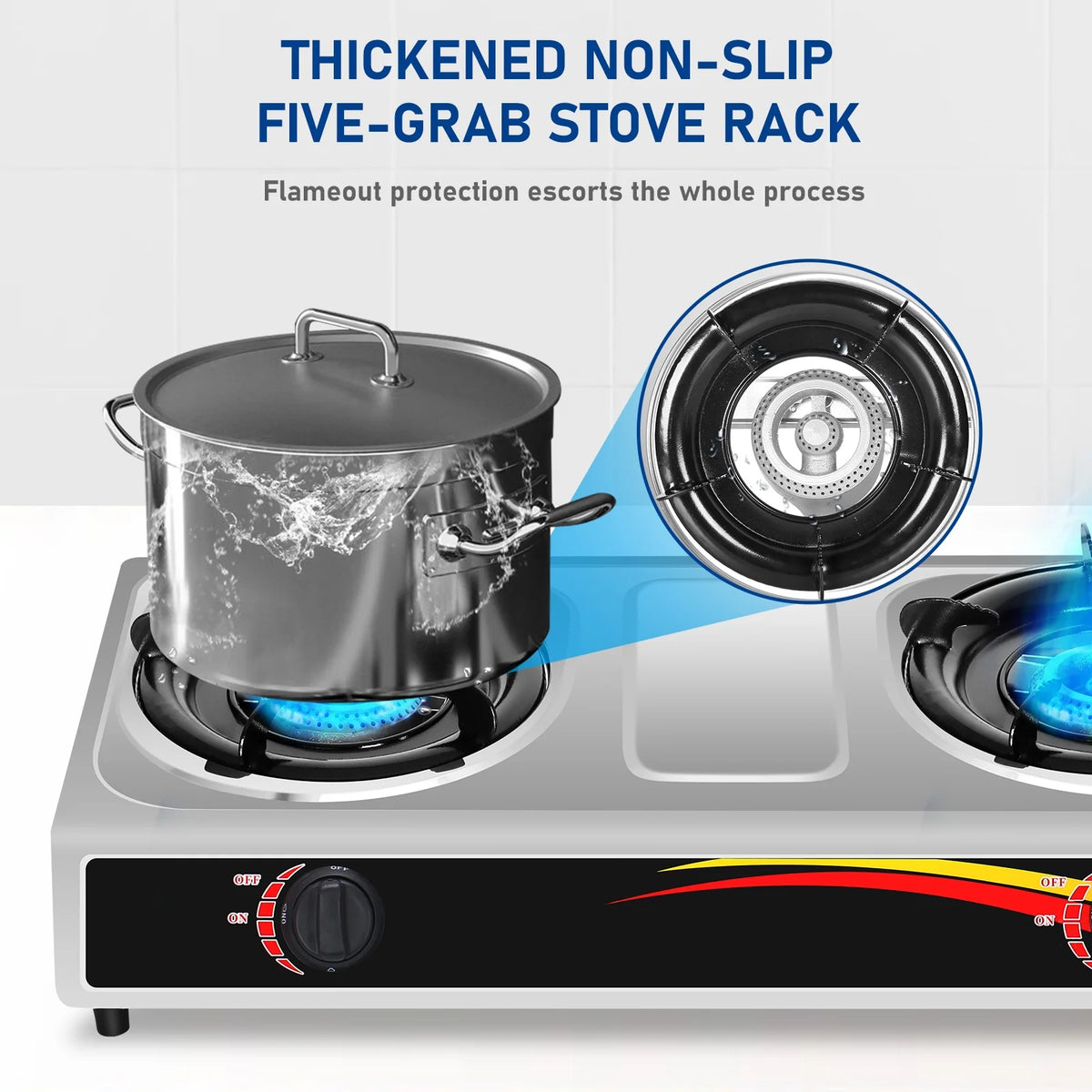 Portable Propane Double Burner Camping Stove Z77005