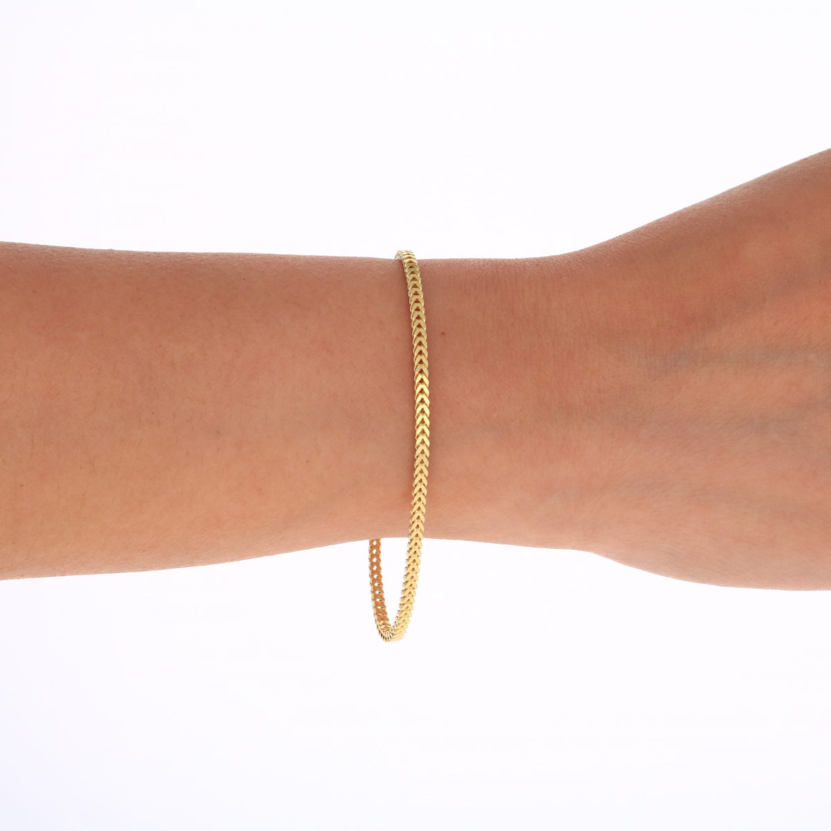 10k Yellow Gold 2mm Franco Chain Bracelet 7" - 9" V504401