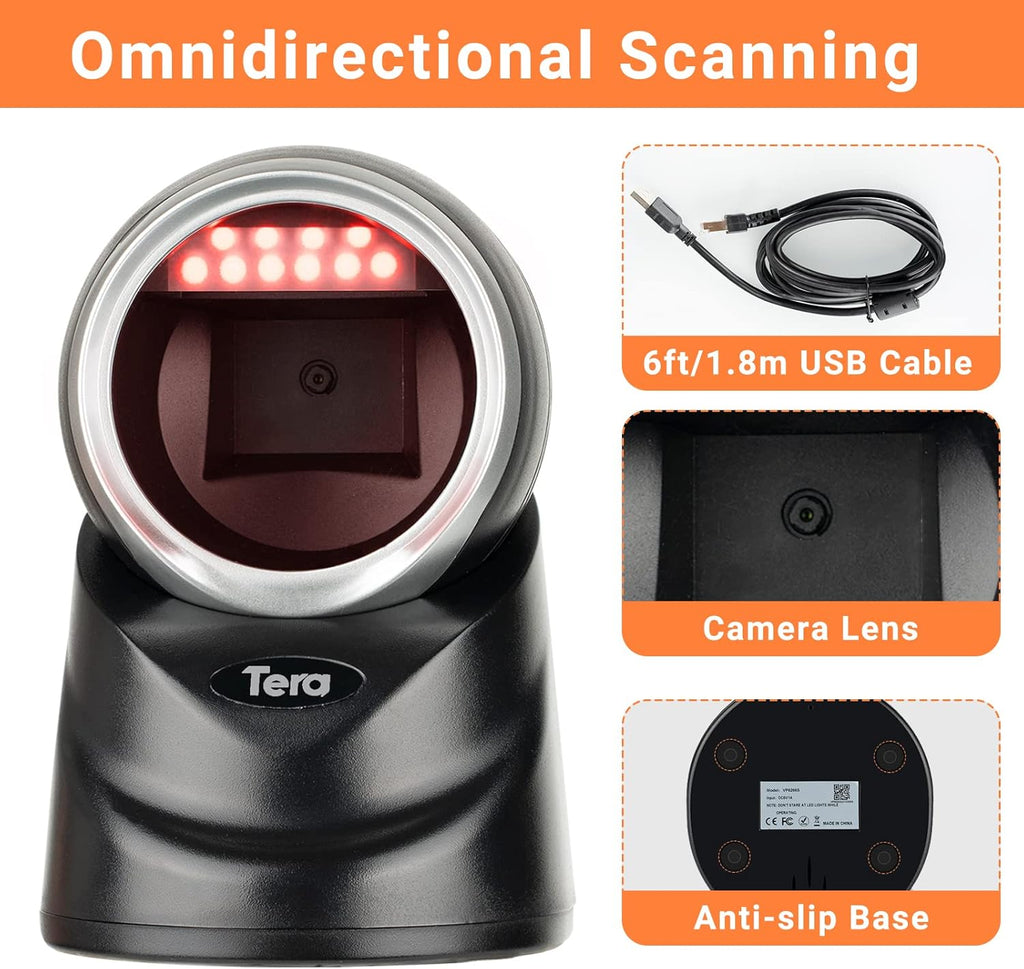 2D Desktop Barcode Scanner with USB Cable U8341