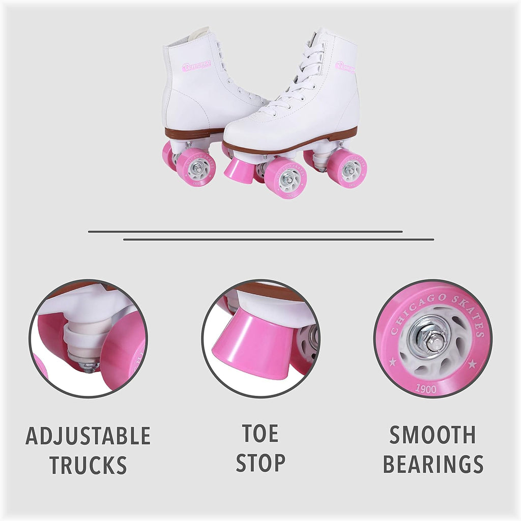 White Youth Quad Roller Skates Z9281