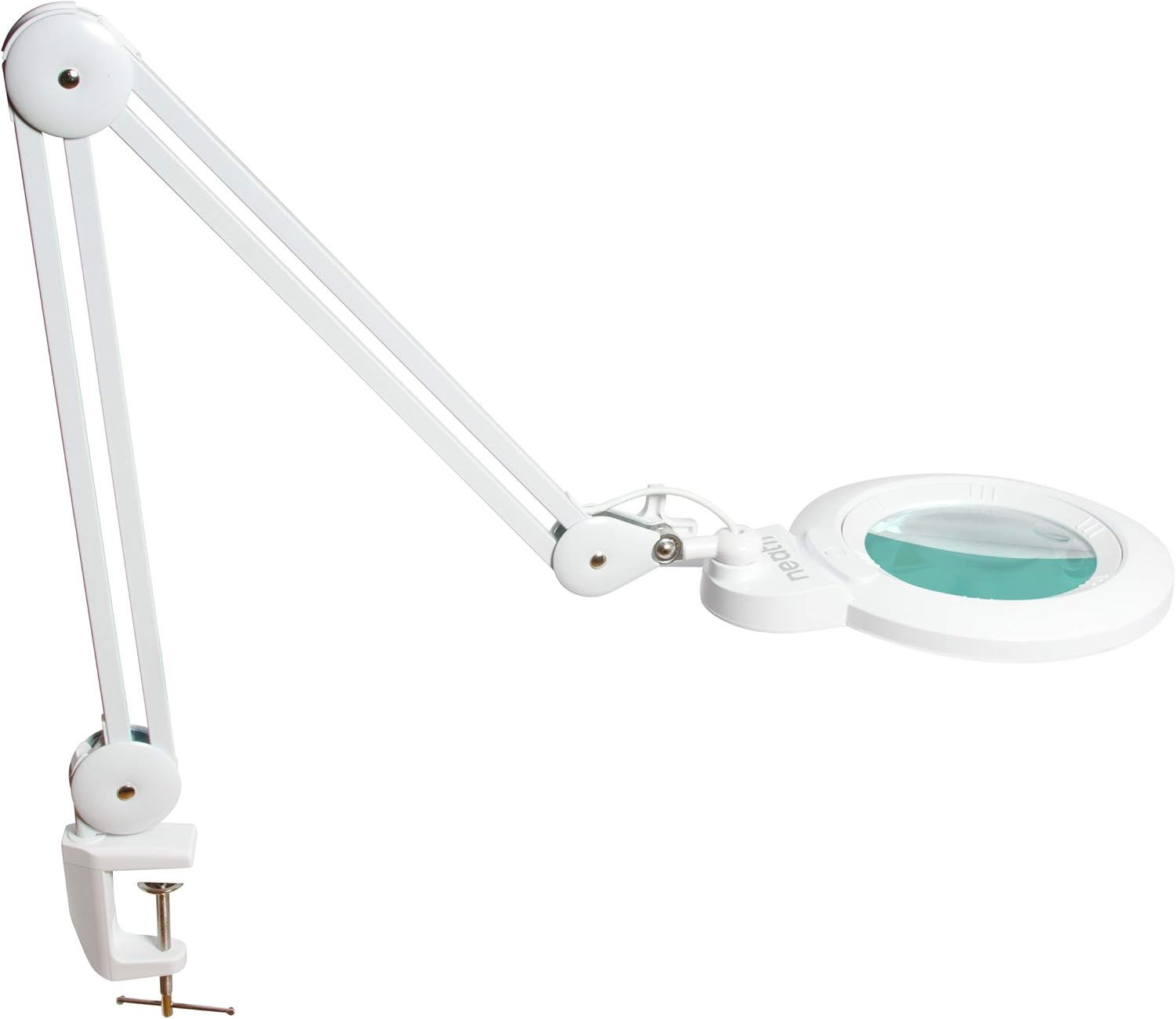 Magnifying Lamp with Clamp, 6 Inches Wide Lens, 12W, White D99874