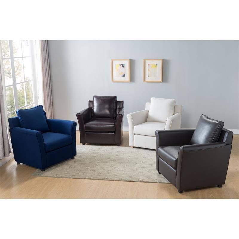 Brown Faux Leather Accent Chair E451