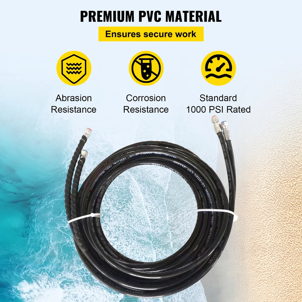 Hydraulic Steering Hose Kit, 2 Pcs 24 ft Boat Hose Kit S1919