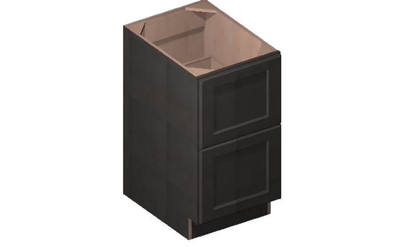 Solid Birch 2 Drawers Base Cabinet D897