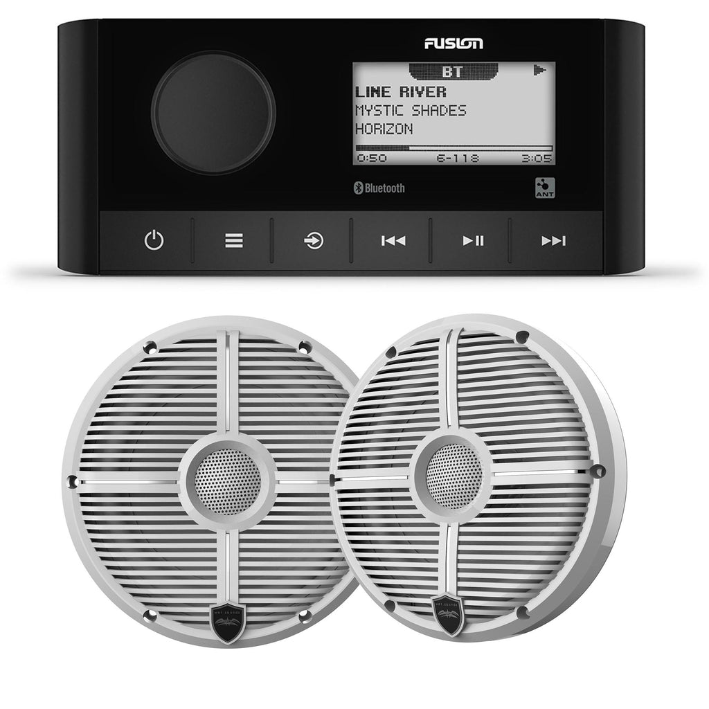 Marine Stereo With 1 Pair of 6.5" White Grill Marine Speakers W741059