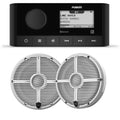 Marine Stereo With 1 Pair of 6.5" White Grill Marine Speakers W741059