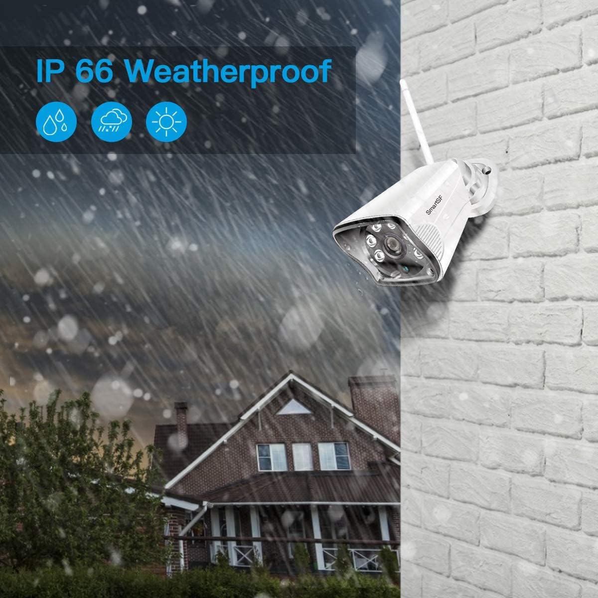 Wireless Security Camera System with 12 LCD Monitor, 2MP Outdoor, Night Vision, IP66 H53681
