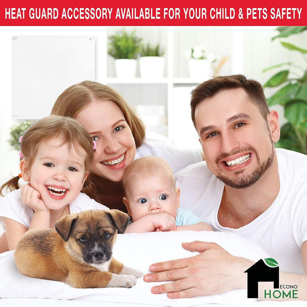Wall Mount 250 Watt Splashproof Convection Heater with Glass Heat Guard Cover T7371