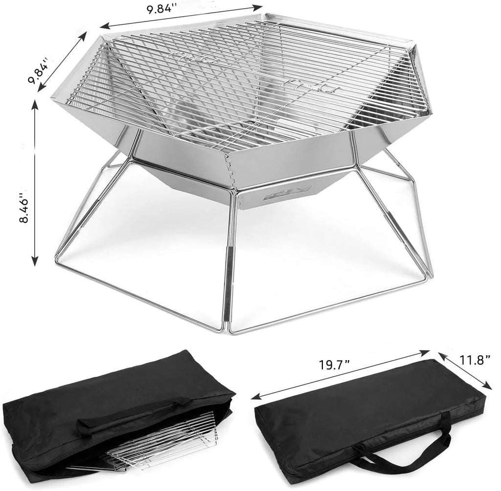 Hexagon Stainless Steel Folding BBQ Grill H9693