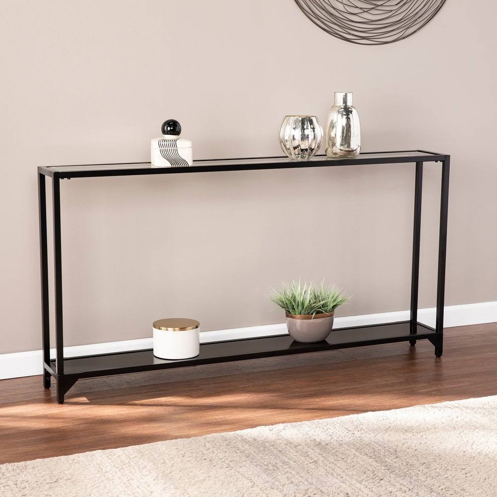 Black Narrow Metal Console Table O749046