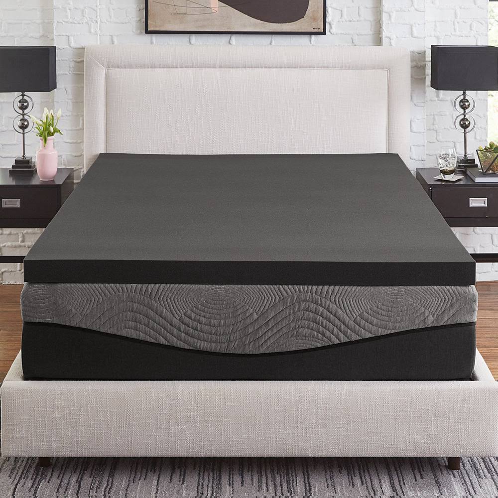 Queen 3-Inch Charcoal Memory Foam with 1.5-inch Fiber Cover D521971