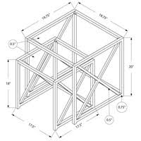 20 x 20 inch Chrome and Clear Nesting Table 2-Piece Set M79361