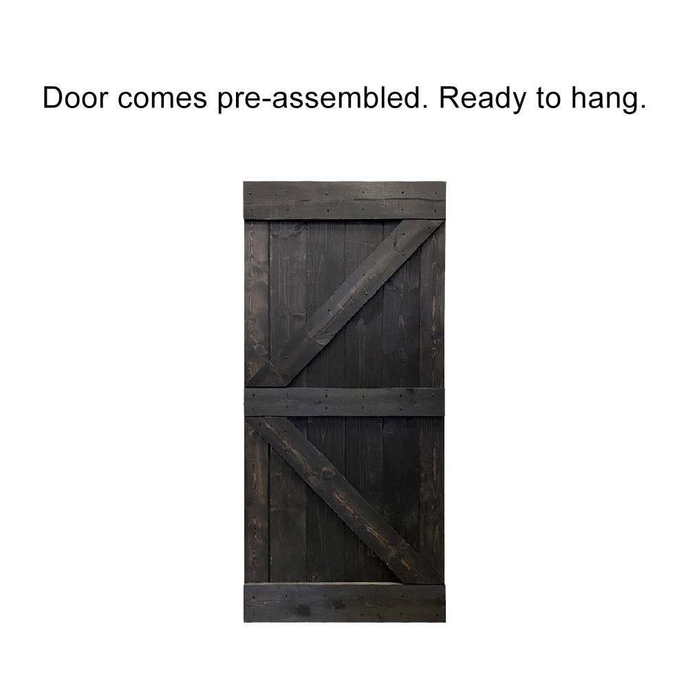 Sage Green Stained Solid Pine Wood Interior Sliding Barn Door Slab N194275
