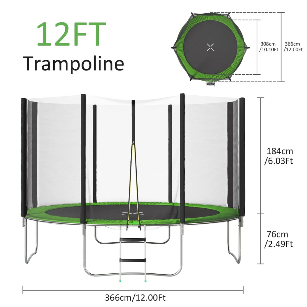 12FT Trampoline with Enclosure Net Q59150