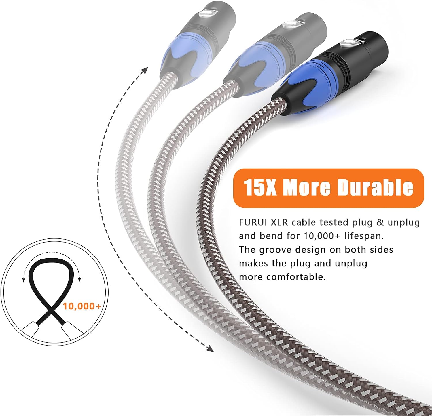 10Pack 6ft Nylon Braided XLR Male to Female Microphone Cable Q819005
