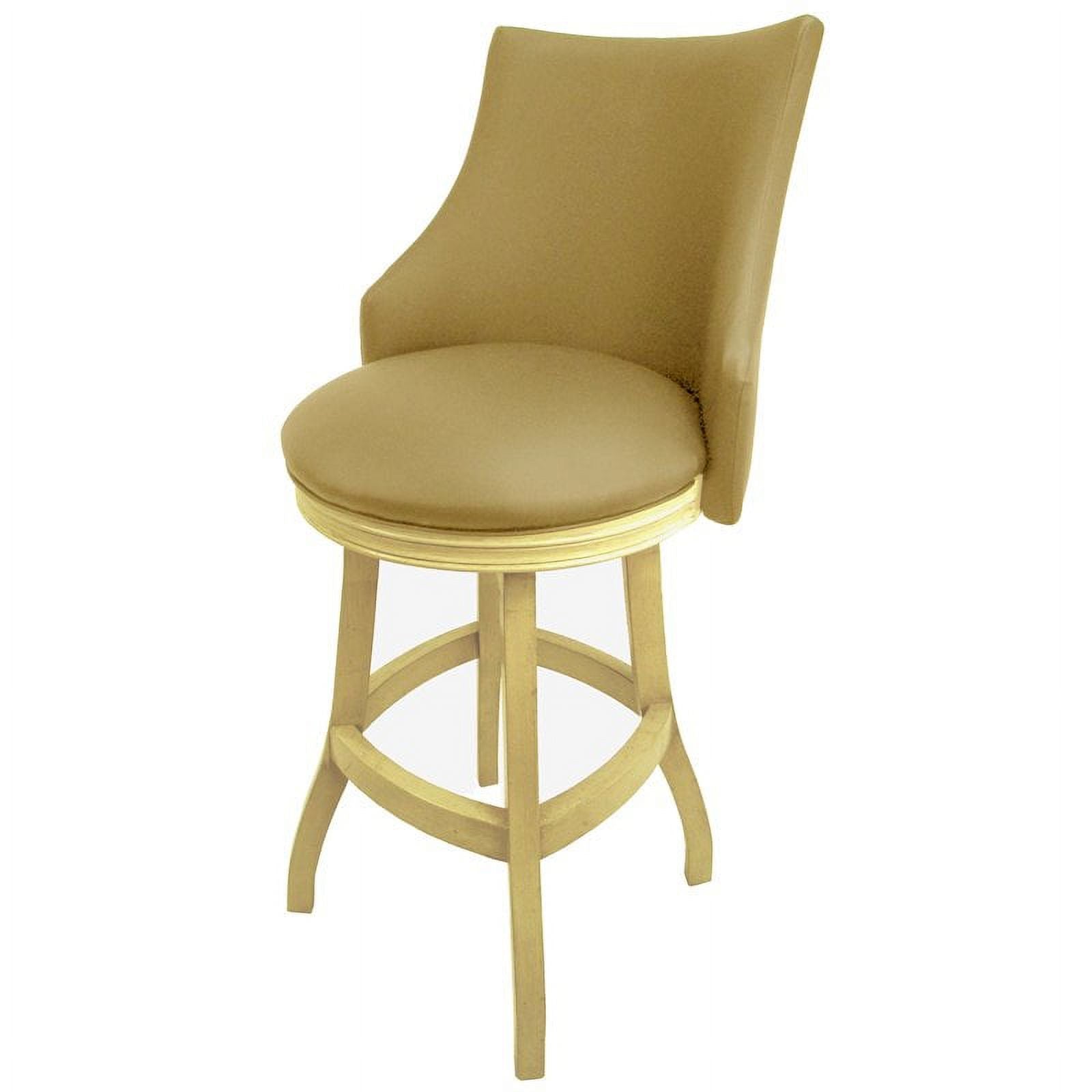 Tan/ Beige Swivel Solid Wood Bar Stool V929