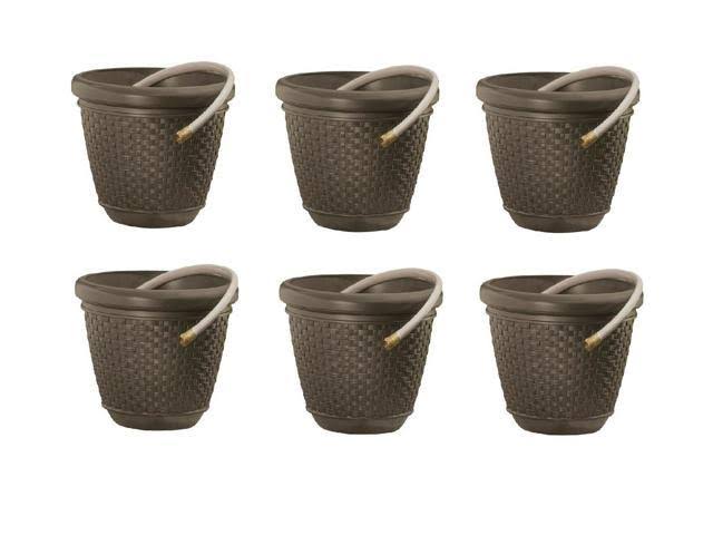 Resin Wicker Garden Water Hose Storage Holder Pot (6 Pack) J138222