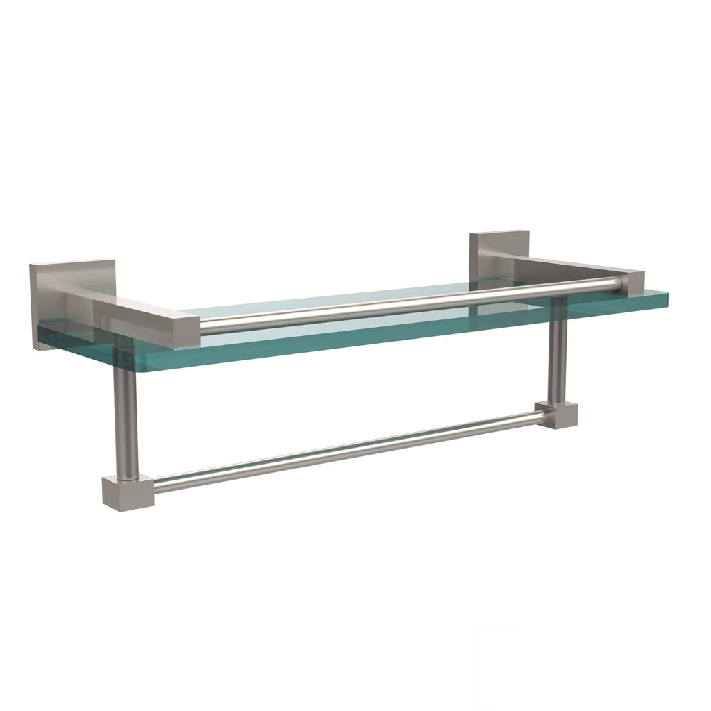 Satin Brass Gallery Glass Shelf with Towel Bar X74890