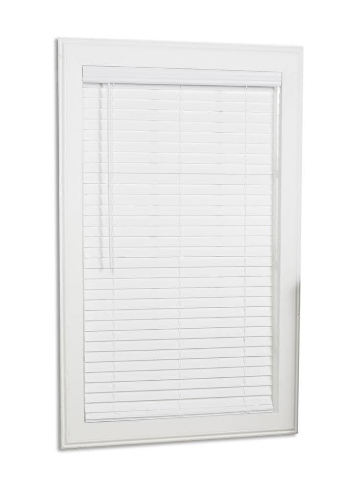 White Faux Wood Cordless Room Darkening Horizontal Blinds J55540