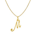 14K Yellow Gold Diamond-Cut Initial Pendant Necklace with 22" Chain X601888