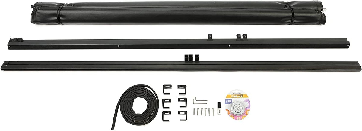 Soft Roll-up Truck Tonneau Cover with 6.5' Bed Black Sailcloth B1324