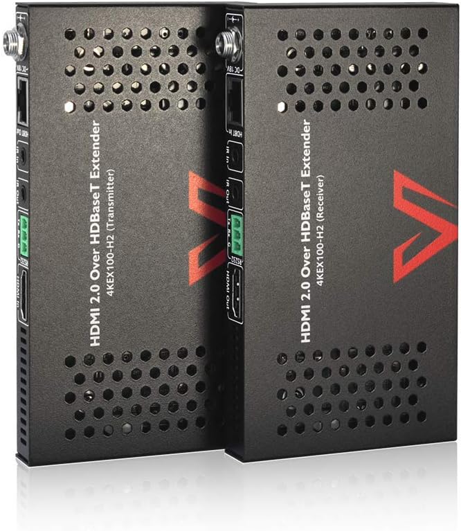 HDBaseT HDMI Extender Over Single Cat6a/7, 4K@60Hz 330ft/100m, PoE IR RS232 HDCP2.2, HDR, Dolby Atmos & DTS:X, CEC, HDMI Balun I17956