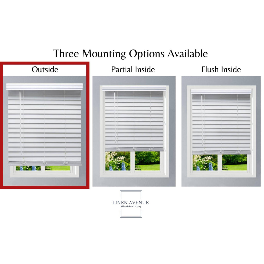 White Cordless Faux Wood Blind E646