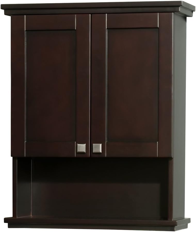 Espresso Solid Oak Wall-Mounted Storage Cabinet E136220