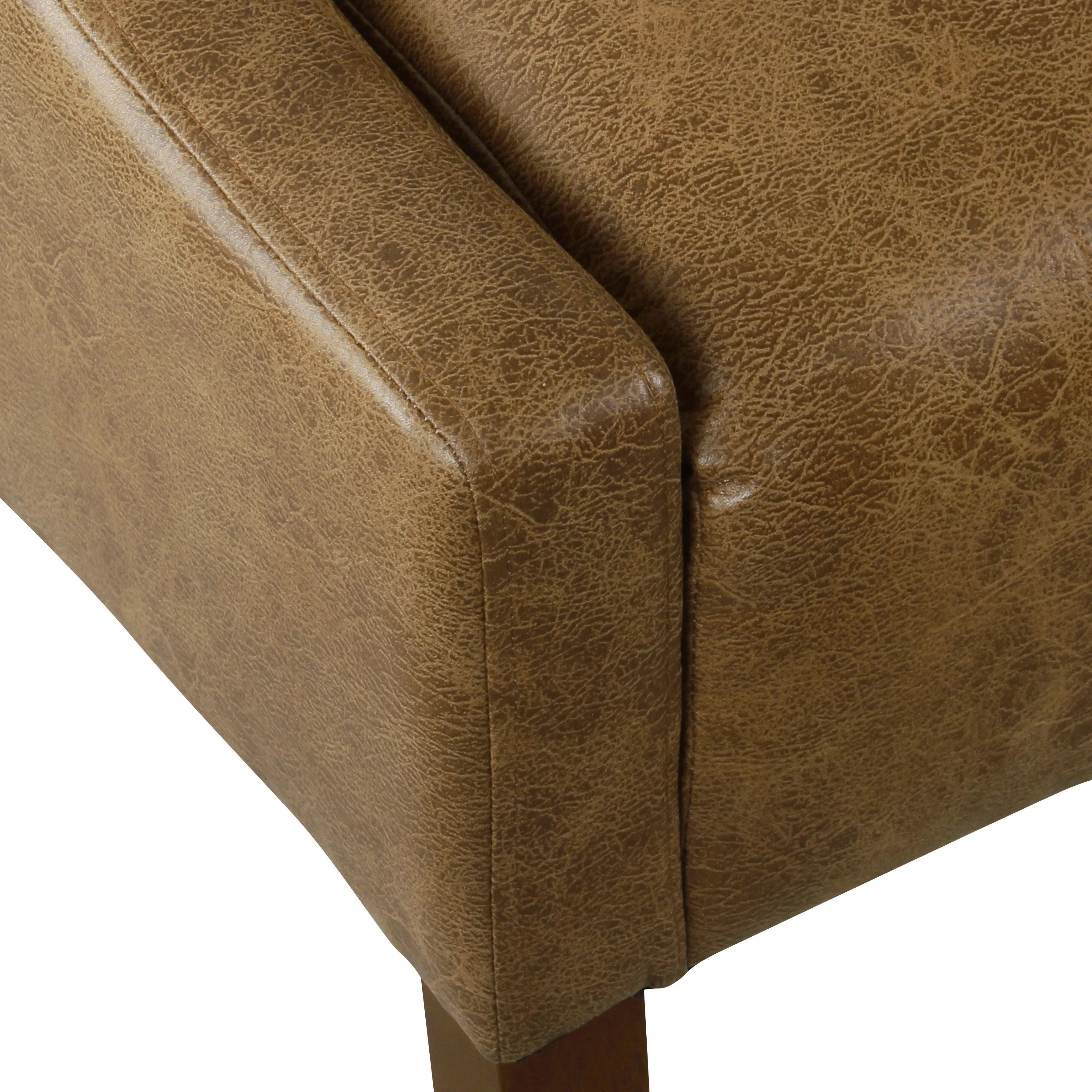 Distressed Brown Faux Leather Accent Chair Z990