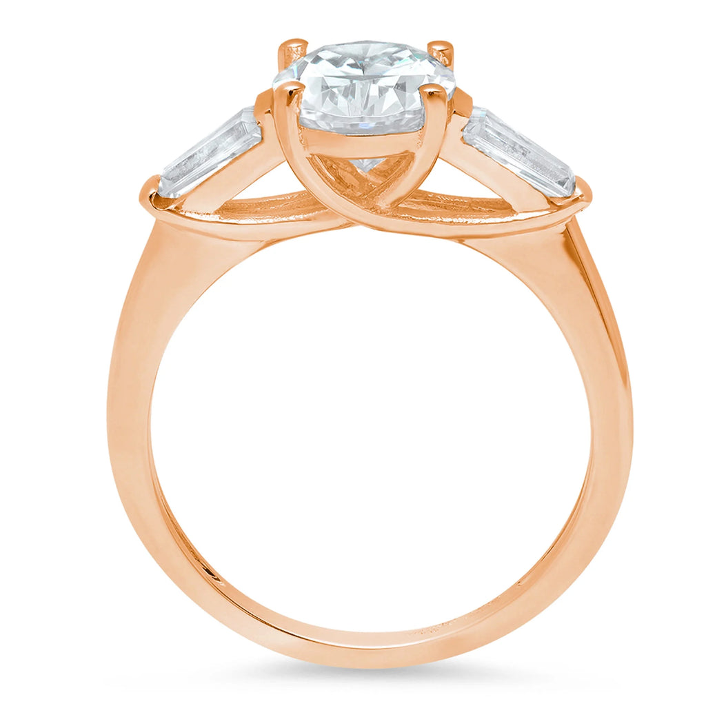 18K Rose Gold Three-Stone Diamond Engagement Ring D848571