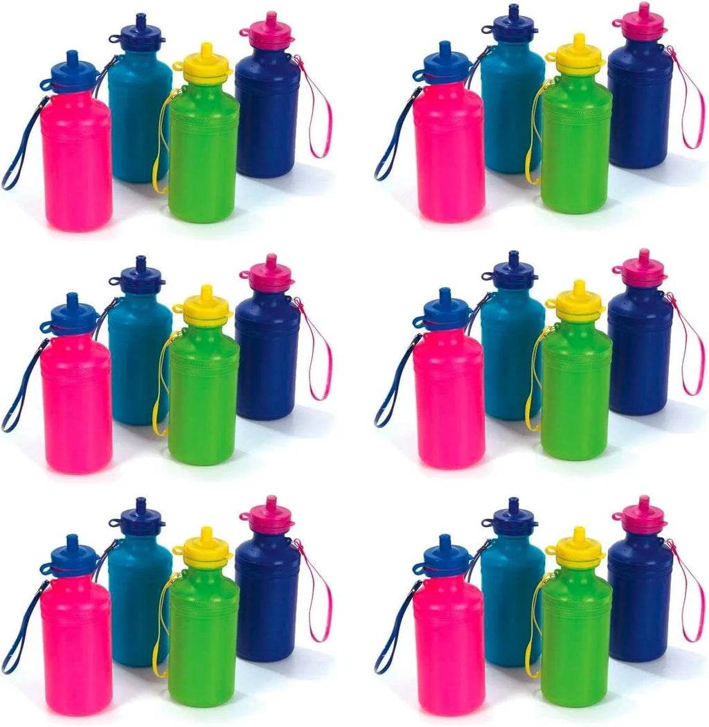 144 Pack Reusable Water Bottles, 7.5 Inch, 18 Ounces, Neon Color H968170