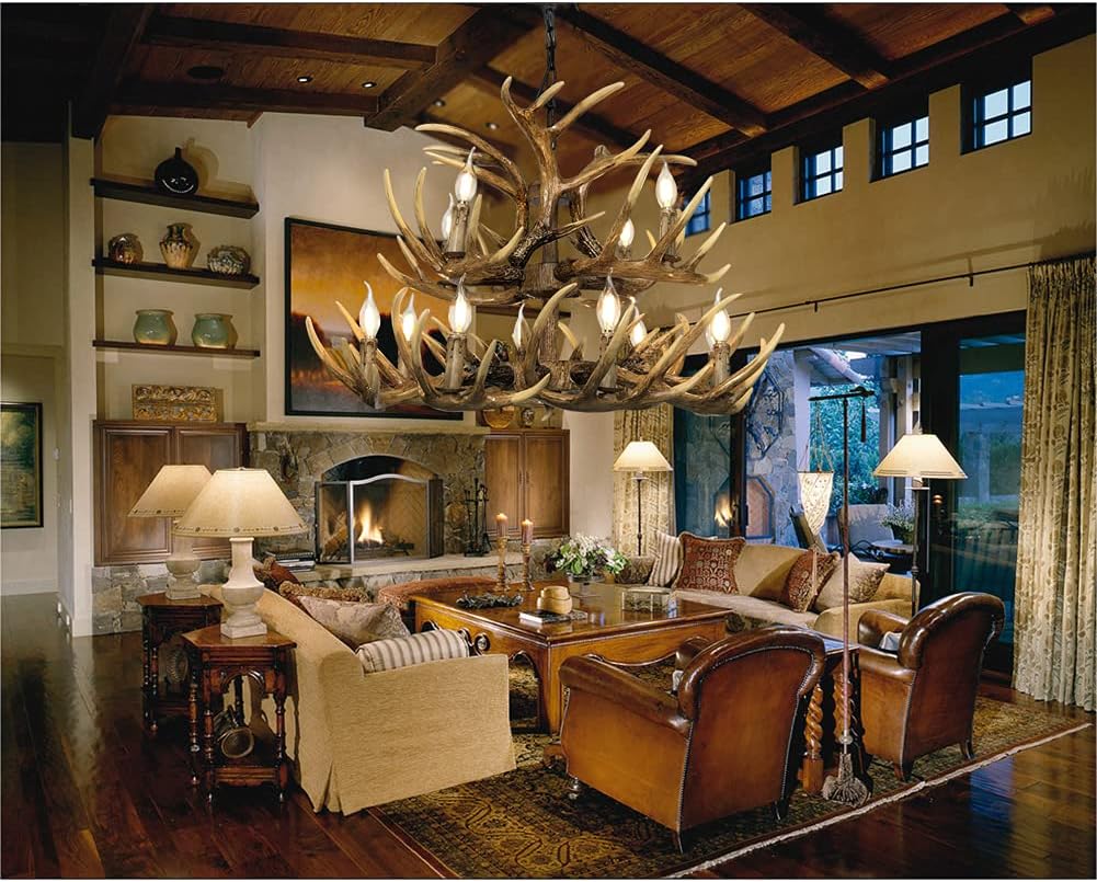 Antler Chandelier, 8+4 Lights, 12 Lights, E12 Base C724115