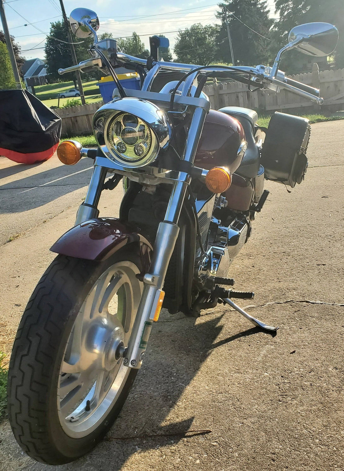 Blue LED Headlight for Honda VTX 1300 and 1800 with Bracket and Hardware W8841