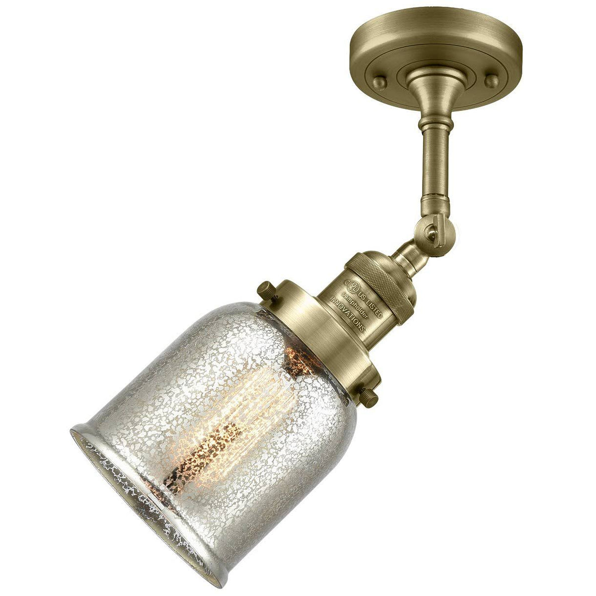 Antique Brass Semi Flush Mount Light P13808
