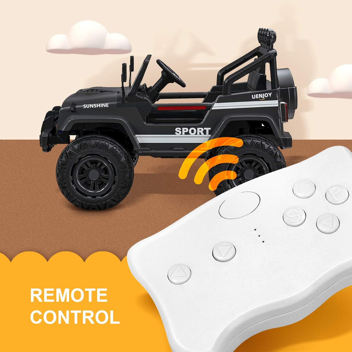 Black 12V Ride on Car with Remote Control Z64457