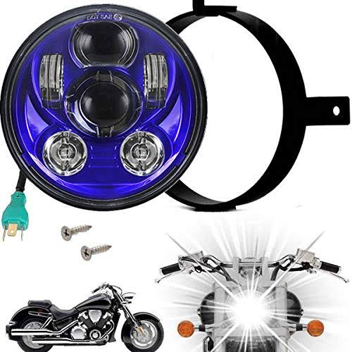 Blue LED Headlight for Honda VTX 1300 and 1800 with Bracket and Hardware W8841