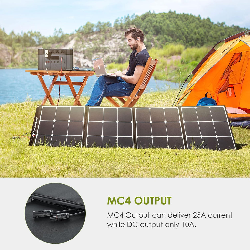 200W Portable Foldable Monocrystalline Solar Panel Kit with MC-4 Output N627
