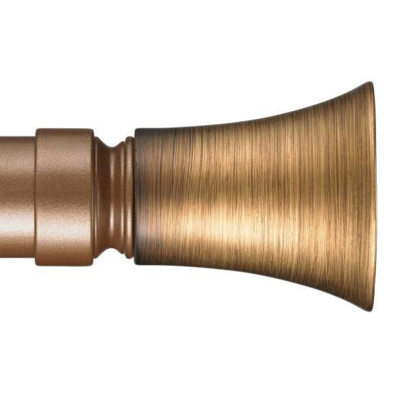 132 in. Traverse Rod with Finials in Dark Metalic Copper D967621